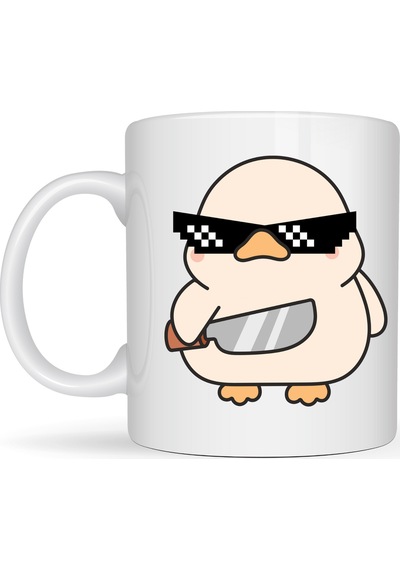 Deal With It Havalı Ördek Tasarımlı Porselen Kupa Model 80 Eğlenceli, Mizahi & Hediyelik Kahve Kupası Diğer