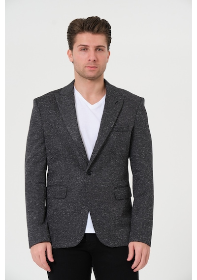 Bonesti Erkek Slim Fit Blazer Ceket Antrasit Kırçıllı