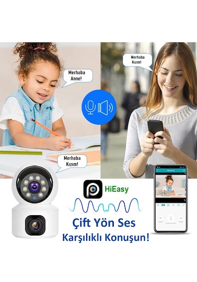 3dcool Hieasy 4mp 2 Kameralı Ptz Hareketli Kablosuz Bebek Kamerası