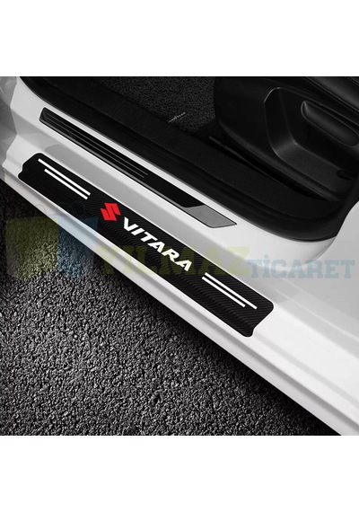 Suzuki Vitara Karbon Kapı Eşiği Koruma Oto Sticker Etiket 4 Parça
