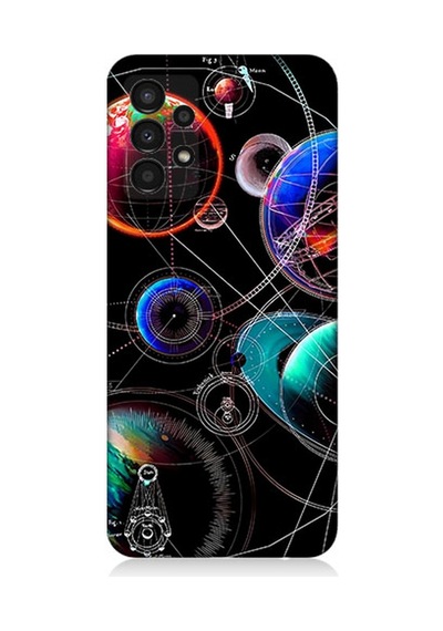 Samsung Galaxy A13 Uyumlu Silikon Kılıf Sci Fi Gezegenler Ve Vektörler
