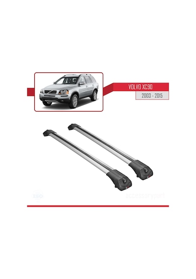 Volvo Xc90 2003-2015 Arası İle Uyumlu Ace-1 Ara Atkı Tavan Barı Gri