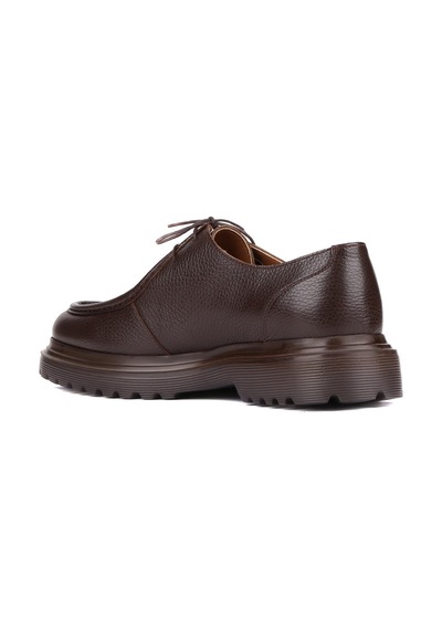Shoetyle - Kahverengi Deri Bağcıklı Erkek Günlük Ayakkabı 250-1617-766-kahverengi Kahverengi