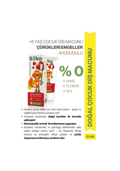 Homeopati Çocuk Diş Macunu 6+ Ahududu