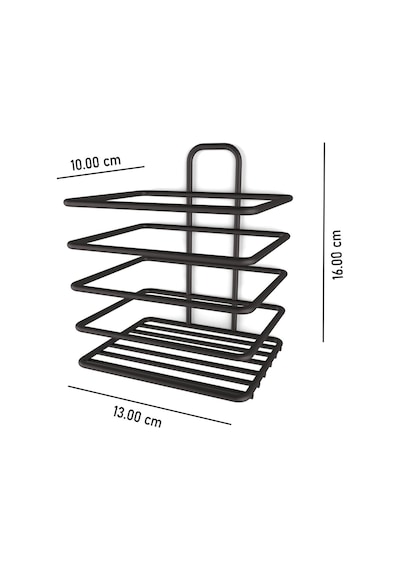 Eva Metal Tasarim Yapışkanlı Metal Diş Fırçalık Siyah