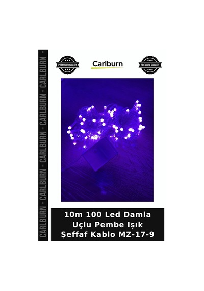 10m 100 Led Damla Uçlu Pembe Işık Şeffaf Kablo Mz-17-9 Etkinlik Dekoru Gece Lambası Kutlama Detayı