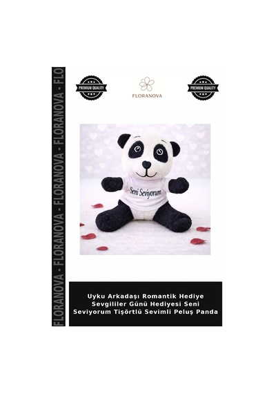 Uyku Arkadaşı Romantik Hediye Sevgililer Günü Hediyesi Seni Seviyorum Tişörtlü Sevimli Peluş Panda Çok Renkli