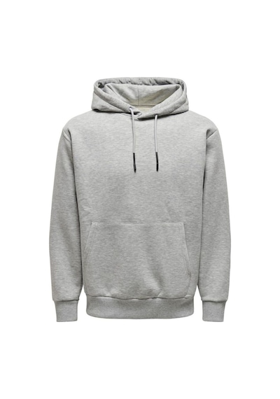 Only & Sons - Erkek Gri Hoodie Sweatshirt - 22018685 Açık Gri Melanj