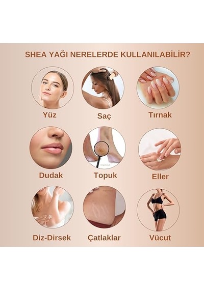 Shea Yağı 250 Ml %100 Ham, Soğuk Pres, Rafine Edilmemiş, Shea Butter Karite Kuru Cilt, Saç, Dudak, Topuk Bakımı