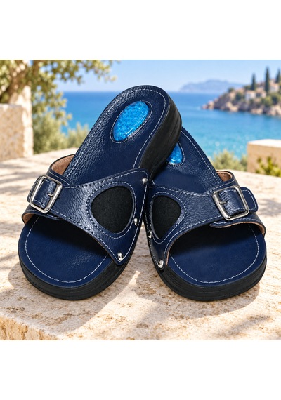 Siyo Comfort Suni Deri Anatomik Taban Halluks Valgus Topuk Dikeni Terliği Lacivert Renk Tş002 Siyo Comfort Suni Deri Anatomik Taban Halluks Valgus Topuk Dikeni Terliği Lacivert Renk Tş002