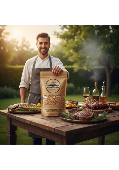 Premium Napolyon Kiraz Ağacı Talaşı Grill Mangal & Bbq Barbekü İçin Doğal Sıcak Aroma