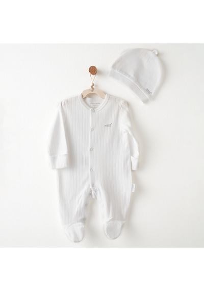 Andywawa Bebek Bebek Tulum Takım Romper Hat Set Anw-ac26592 Beyaz