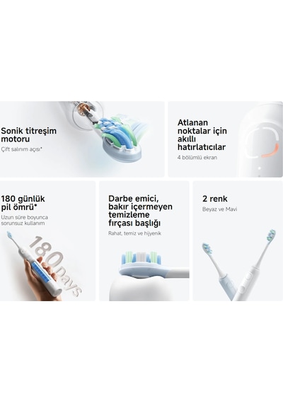 Xiaomi Electric Toothbrush Şarjlı Diş Fırçası Mavi