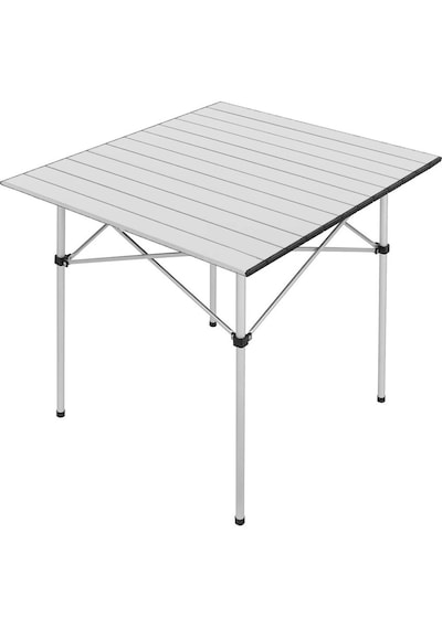 Alüminyum Katlanır Kamp Masası 70 70 70 Cm Ölçülerinde Taşıma Çantalı Gümüş - Gri