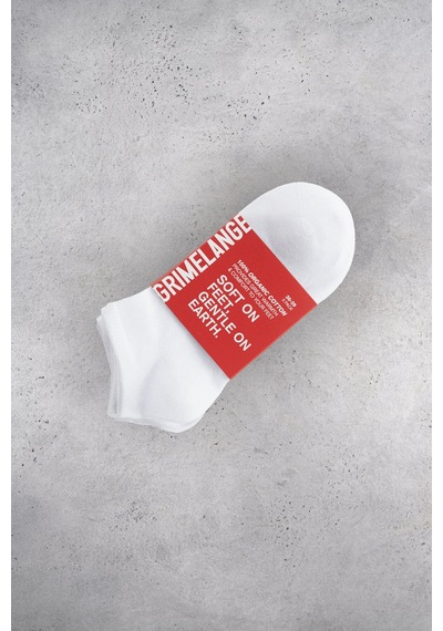 Grimelange EARIEN - Kadın Organik Pamuklu 3 Lü Paket Beyaz Çorap