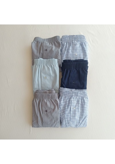 Bonbon Erkek 6'lı Paket Karışık Renk Dokuma Kumaş Boxer 002-0014 0071-no:005 Bb2651 Çok Renkli