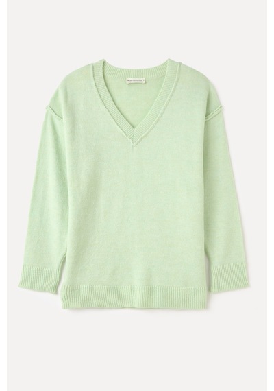 Mudo Kadın Kadın Mint Yeşil Loose Fit V Yaka Kazak 1264013