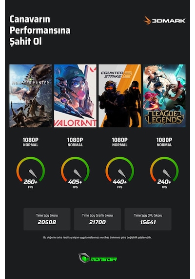 Monster Semruk S8 V1.1.4 Ultra Core 9 275HX 128 GB 4 TB SSD RTX5080 18" W11P Dizüstü Bilgisayar