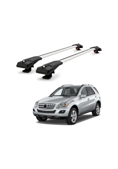 Mercedes ML SUV W164 2006-2011 için Ara Atkı Tavan Barı , Araç Üstü Ekipman Taşıma Barı Gri 2 Adet