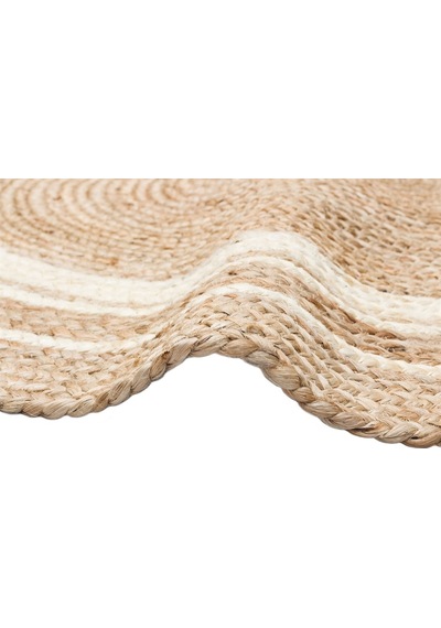 Eko Halı Juno Ech 01R Natural Whıte El Dokuma Naturel Jüt Hasır Halı - 120X120