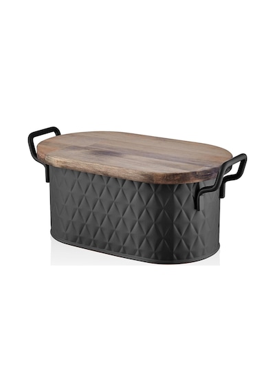 The Mia Prizma Ekmek Saklama Kabı Siyah 40x22x18 Cm Siyah