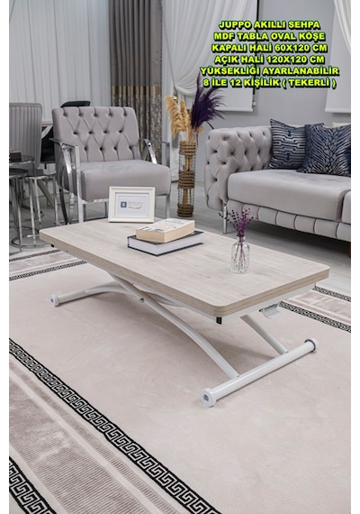 Juppo Üst Tabla Mdf Lizbon Oval Köşe Alt Beyaz Dışa Kıvrım