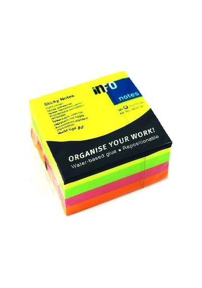 Info Notes 75x75 Parlak 4 Renk Küp Postit 565439