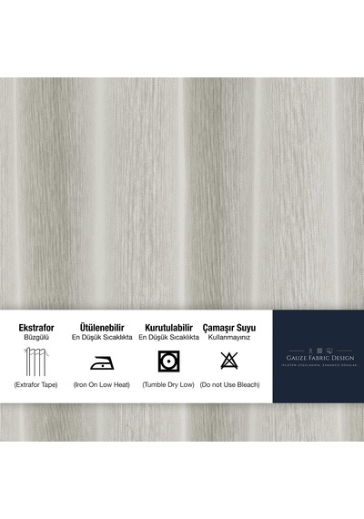 Fabric Design Lüks İpeksi Dokulu Bambu Kırışmaz Ütü Gerektirmez Krem 500 X 270 Normal Pile 1 X 2.5 Yüksek Kaliteli Tül Perde Çok Renkli