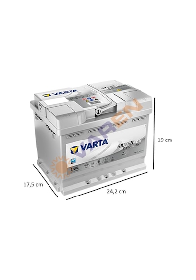 Varta Akü 12V 60 Ah Amper Agm 680A Start-Stop D52 / 514498604