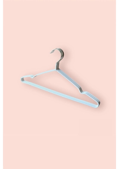 Silikon Kaplı Metal Askı, Beyaz 40 Cm Beyaz, 20 Adet