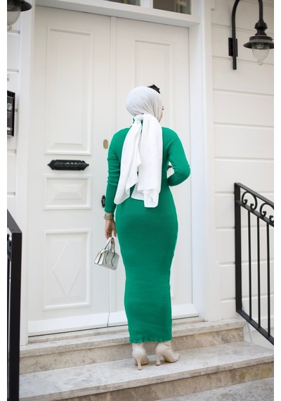 Hira Life Fashion Kadın Elbise Tesettür Giyim Balıkçı Yaka Ve Dar Kesim Triko Kalem Elbise Yeşil Yeşil Hira Life Fashion Kadın Elbise Tesettür Giyim Balıkçı Yaka Ve Dar Kesim Triko Kalem Elbise Yeşil Yeşil