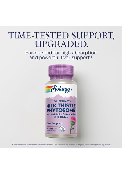 Solaray Milk Thistle Phytosome With Artichoke Dandelion And Ginger Liver 60 Caps Aromasız