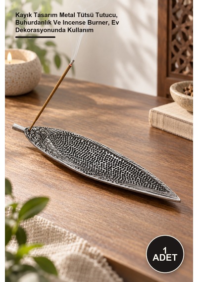 1 Adet Metal Kayık Tütsülük Kayık Tasarım Metal Tütsü Tutucu, Buhurdanlık Ve Incense Burner, Ev Dekorasyonunda Kullanım Altın