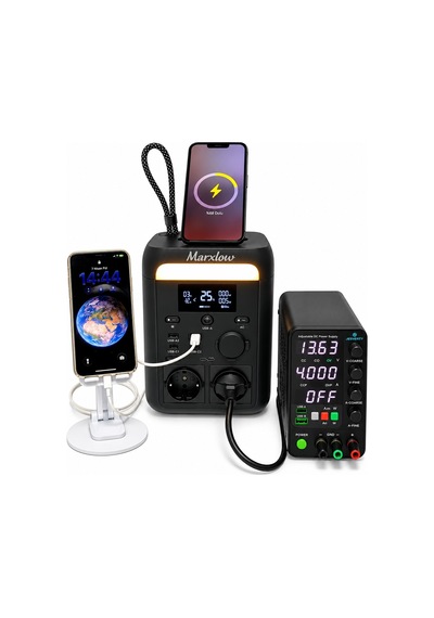 Marxlow 300w Pro 256wh Lifepo4 Taşınabilir Güç Istasyonu Eps Acil Güç Besleme - Wi-fi, Kablosuz Şarj, 65w Usb-c, 230v Ac Ozk001512