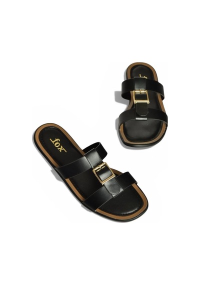 Fox Shoes Y973447209 Siyah Toka Detaylı Kadın Terlik Siyah