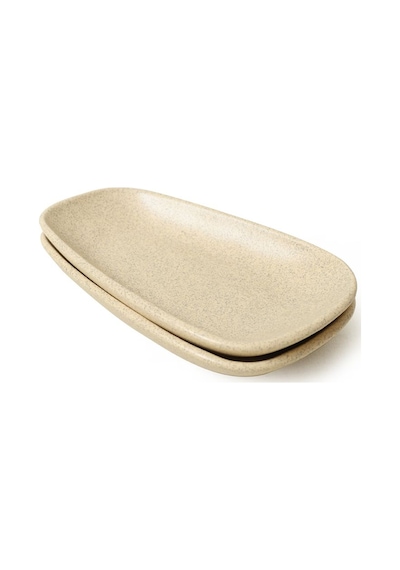 Keramika Mat Krem Tetra Kayık Tabak 21 Cm 2 Adet 039 Krem