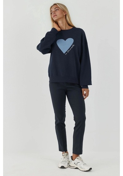 Hiccup Baskılı Yuvarlak Yaka Sweatshirt Lacivert