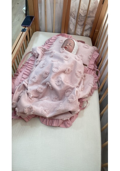 Alt Açma Seti Fırfırlı 3 Parça - Pembe
