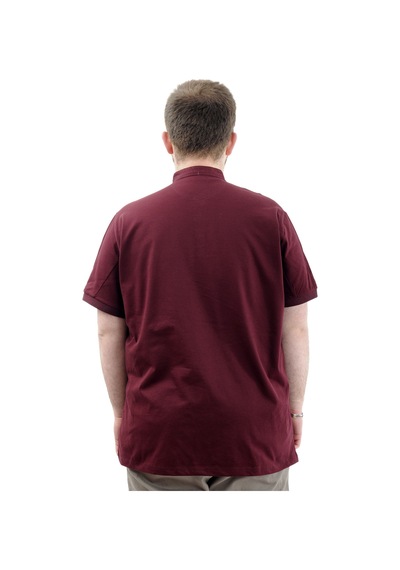 Mode Xl Büyük Beden Erkek Tişört Düğmeli Hakim Yaka T-shirt U24339 Mürdüm Mürdüm