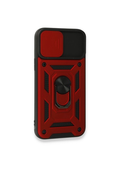 Apple Uyumlu iPhone 15 Pro Max Kılıf Pars Lens Yüzüklü Silikon - Kırmızı 0.2M-Çok Renkli