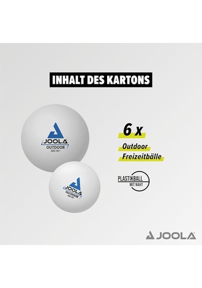 Joola Üniseks - Yetişkin Tt Topu Dış Mekan Masa Tenisi Topları Outdoor 40+mm Masa Tenisi Antrenman Topları Beyaz 6'lı Paket