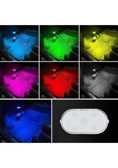 Araç Ve Dolap İçi Rgb Işık Şarjlı Dokunmatik Led Lamba Işık