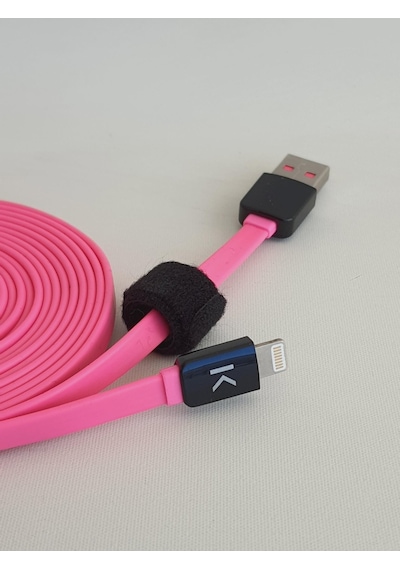The Kase Lightning Şarj Data Kablosu 3mt Pembe