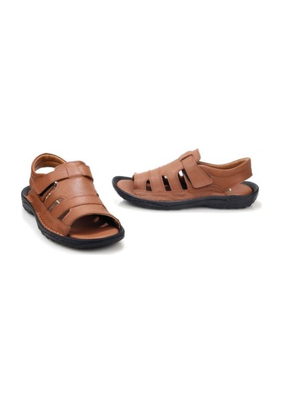 Pisagor Ps-33720 Erkek Ortopedik Deri Sandalet Siyah