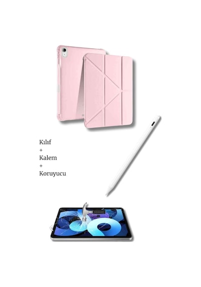 Apple Uyumlu iPad A16 11. Nesil Ve 10. Nesil A3355 A2757 Tablet Kılıfı Tablet Kalemi Ekran Koruyucu Set Tablet Kılıfı