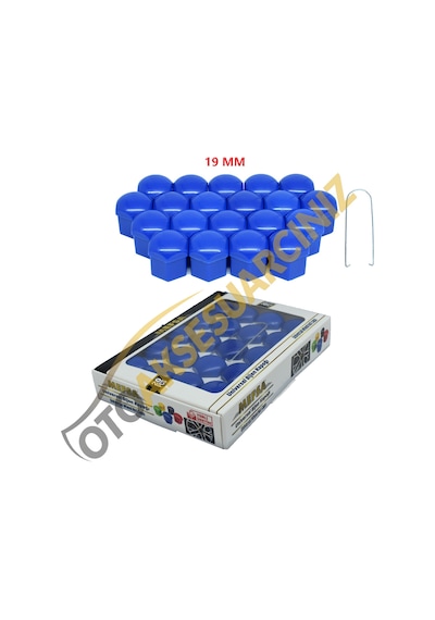 A Kalite Mefsa Bijon Kapağı Düz 19 Mm Mavi 20 Li Set