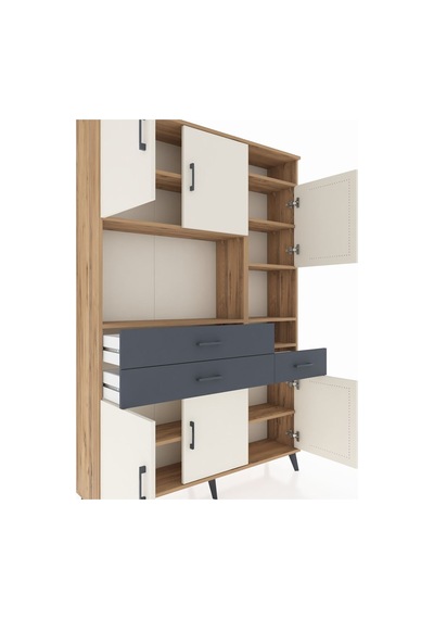 Arges Dolap 10 Raflı 3 Çekmeceli 6 Kapaklı 132x30x195 Çam-aytaşı/antrasit Aytası/antrasıt Arges Dolap 10 Raflı 3 Çekmeceli 6 Kapaklı 132x30x195 Çam-aytaşı/antrasit Aytası/antrasıt