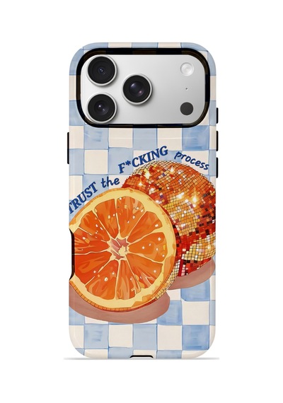 Apple iPhone Uyumlu 17 Pro Max Vorian Çift Katmanlı Magsafe Kılıf Orange Press Collage