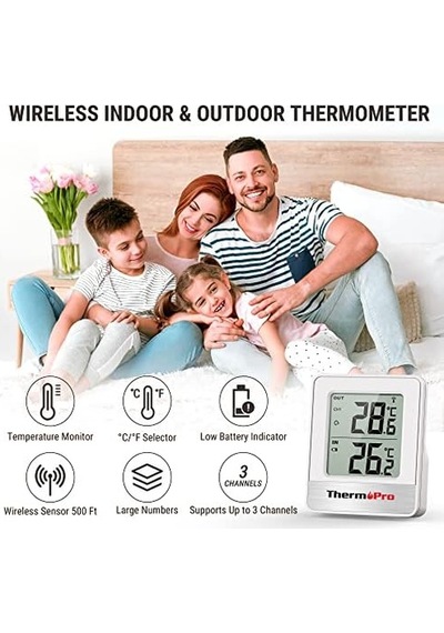 Tp200c Dijital Ev Termometresi, Lcd Bluetooth İç Ve Dış Mekan Termometresi, 150 M'ye Kadar Sıcaklık Sensörlü