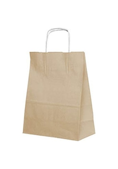 Roll-up Kraft Çanta Naturel Orta Boy 25x31cm 25 Adet 10'li Paket